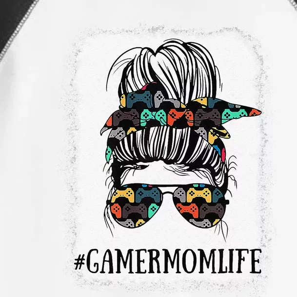 Messy Bun Life Of A Gamer Mom Mother's Day Gaming Mother Toddler Fine Jersey T-Shirt