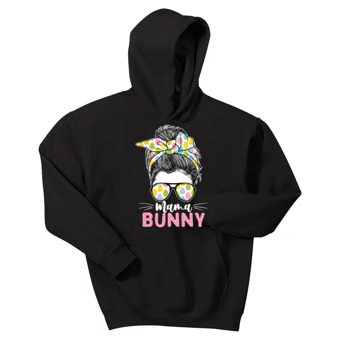 Mama Bunny - Leopard Sunglasses Easter Sunday Bunny Kids Hoodie