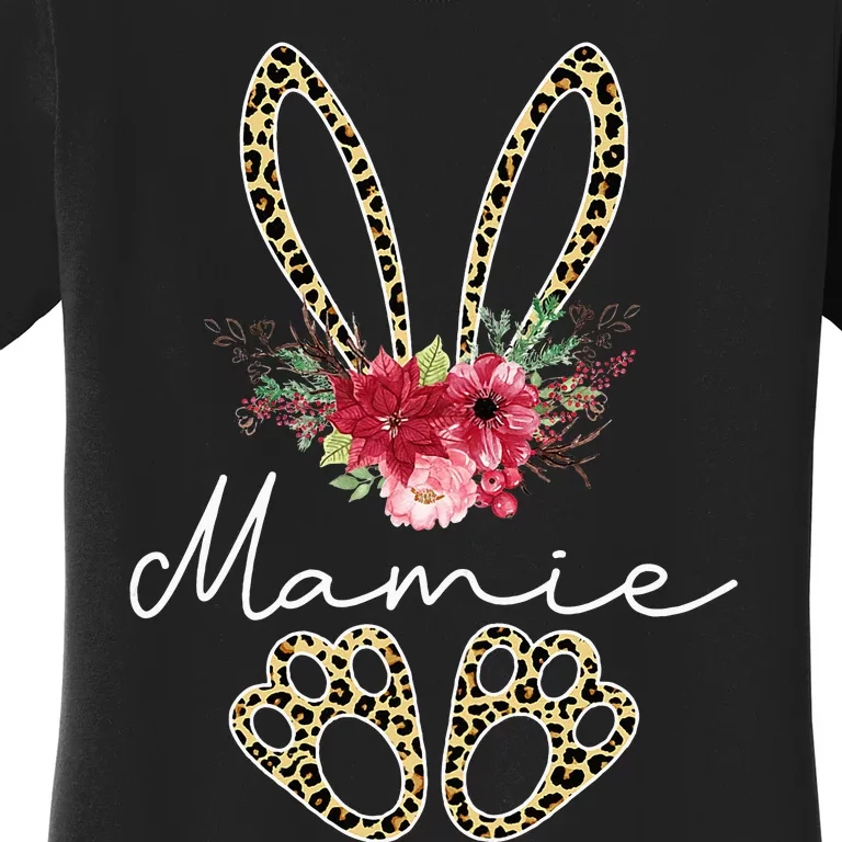 Mamie Bunny Leopard Flowers Matching Family Cute Easter Women's T-Shirt