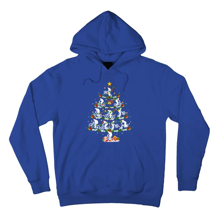 Mtb Biking Lover Lighting Mountain Biking Christmas Tree Gift Hoodie