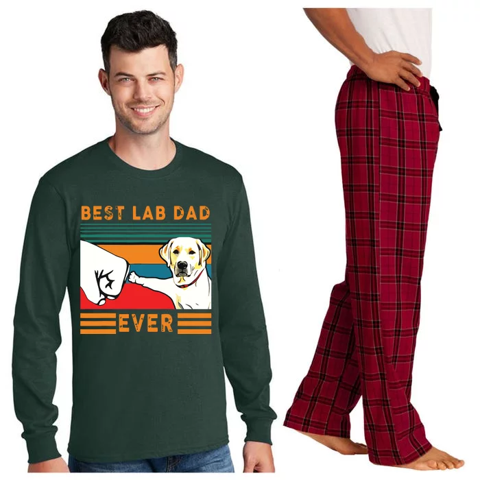 Men Best Lab Dad Fathers Day Dad Gifts Best Labrador Dad Long Sleeve Pajama Set