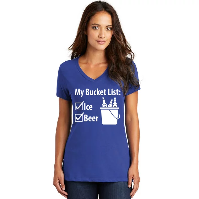 My Bucket List: Ice And Beer Gift Women's V-Neck T-Shirt