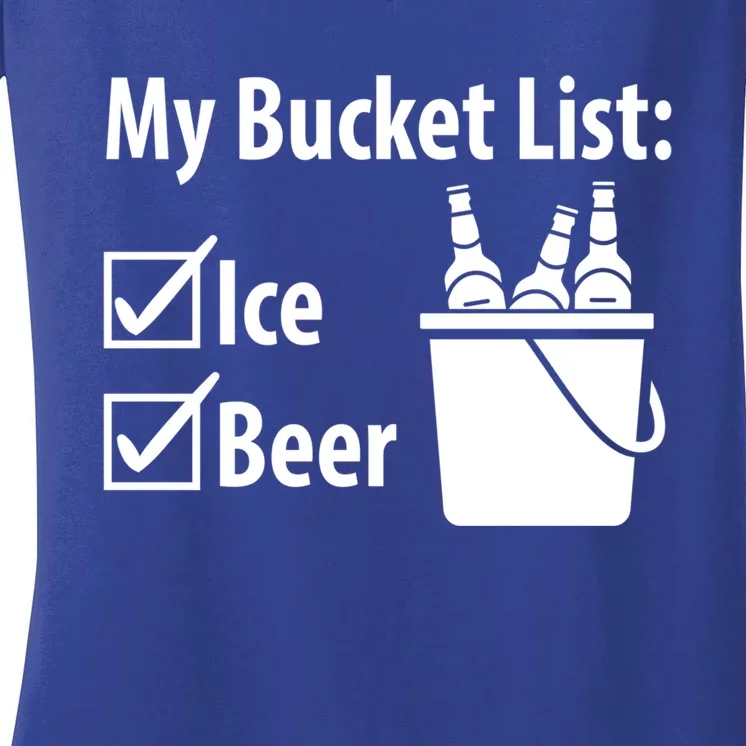 My Bucket List: Ice And Beer Gift Women's V-Neck T-Shirt