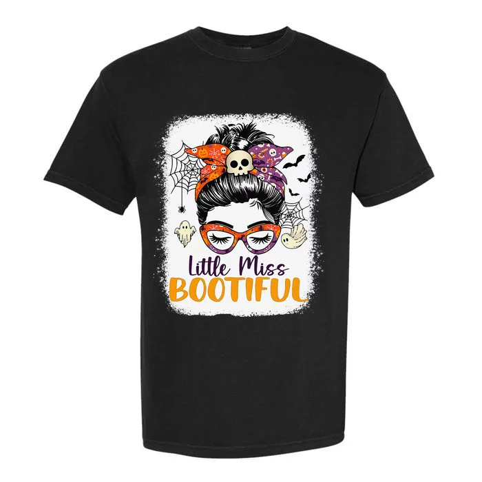 Messy Bun Little Miss Bootiful Boo Halloween Garment-Dyed Heavyweight T-Shirt