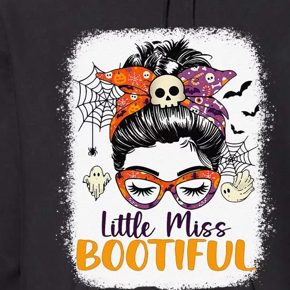 Messy Bun Little Miss Bootiful Boo Halloween Premium Hoodie