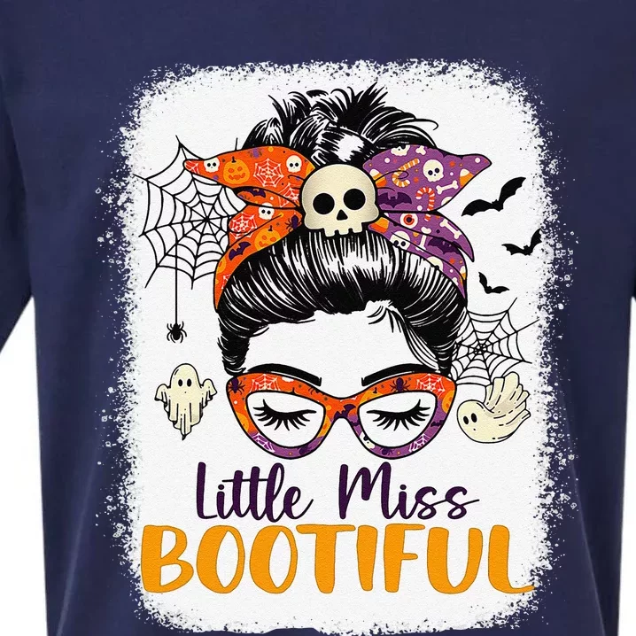 Messy Bun Little Miss Bootiful Boo Halloween Sueded Cloud Jersey T-Shirt