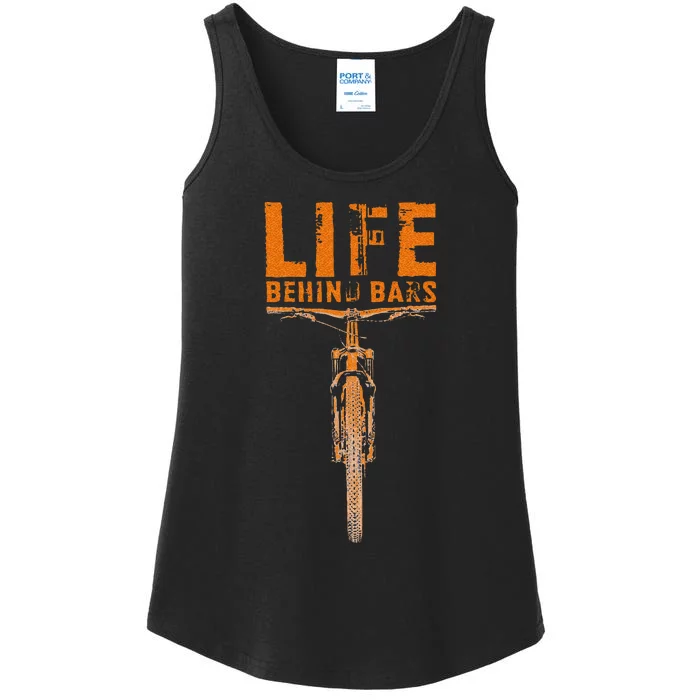 Mountain Bike Life Behind Bars Funny Biking Ladies Essential Tank