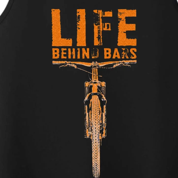 Mountain Bike Life Behind Bars Funny Biking Performance Tank