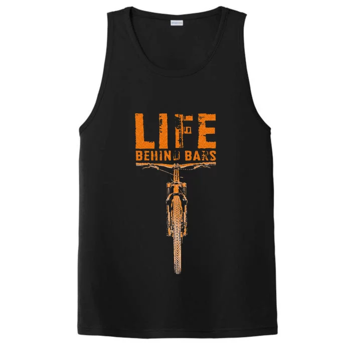 Mountain Bike Life Behind Bars Funny Biking Performance Tank