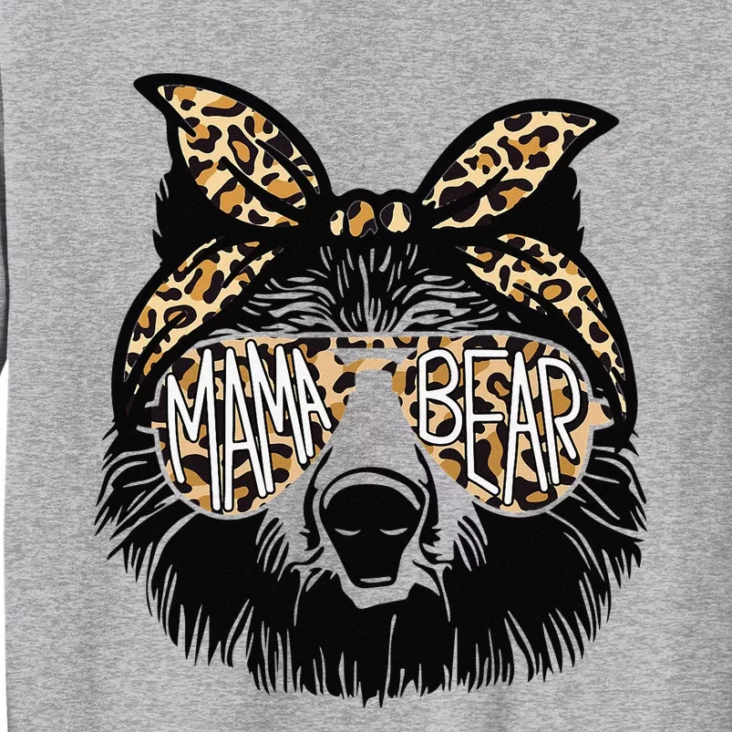 Mama Bear Leopard Bandana Sunglasses Mother's Day Gift Tall Sweatshirt