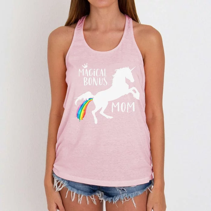 Magical Bonus Mom Unicorn Stepmother Best Stepmom Ever Horse Women's Knotted Racerback Tank