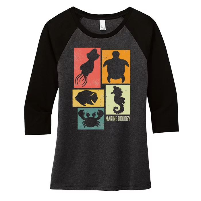 Marine Biology Marine Biologist Women's Tri-Blend 3/4-Sleeve Raglan Shirt