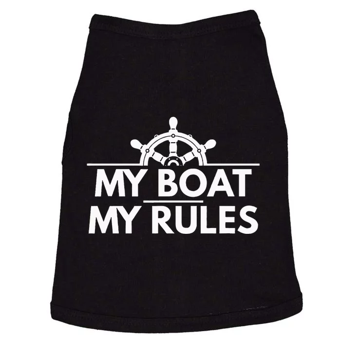 My Boat My Rules Funny Captain Gift Doggie Tank