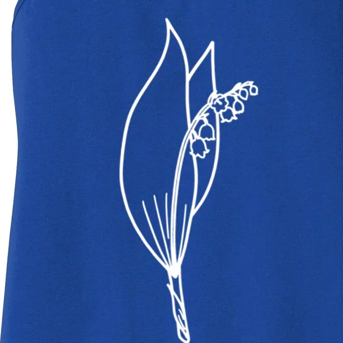 May Birth Month Flower Lily Of The Valley Minimalist Gift Women's Racerback Tank