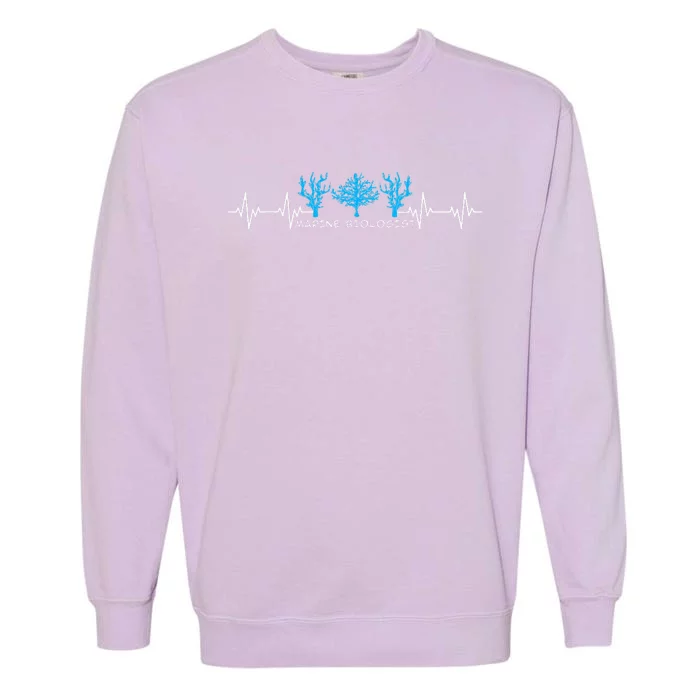 Marine Biologist Marine Biology Heartbeat Garment-Dyed Sweatshirt