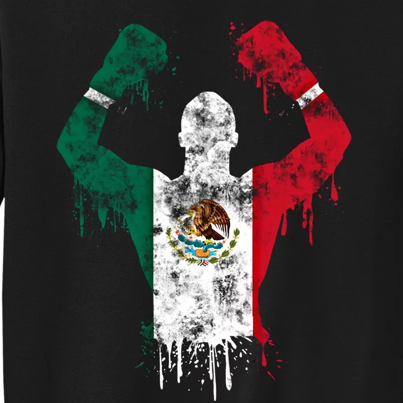 Mexican Boxing Mexico Gloves Mitts Design Mexico Flag Mexica Gift Tall Sweatshirt