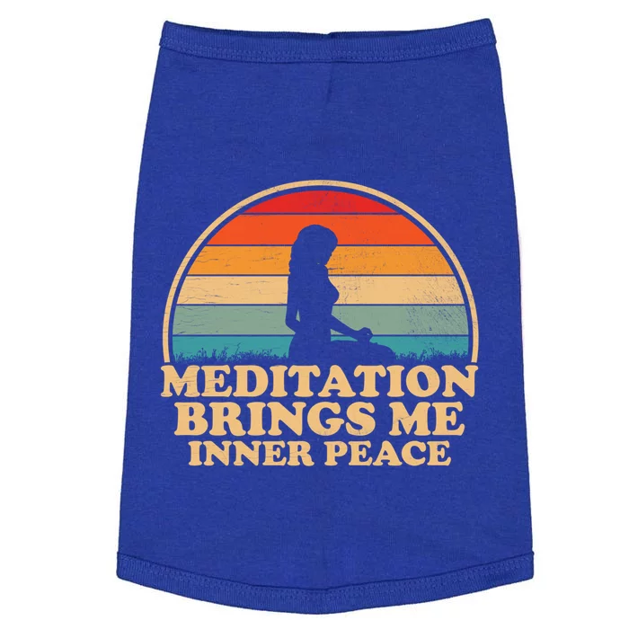 Meditation Brings Me Inner Peace Gift Vintage Aesthetic Quote Cool Gift Doggie Tank