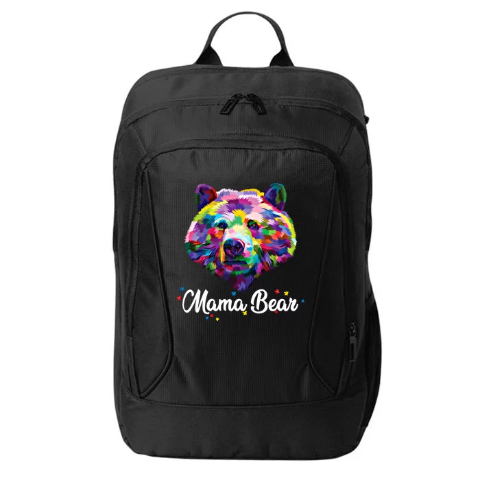 Mother Bear Mama Autism Fathering Bear Autism Gift City Backpack