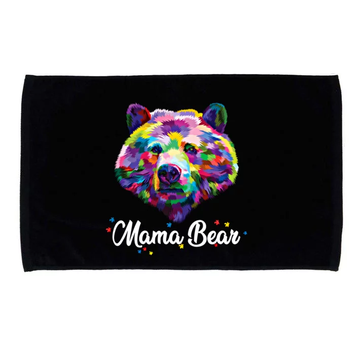 Mother Bear Mama Autism Fathering Bear Autism Gift Microfiber Hand Towel