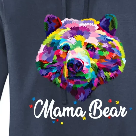 Mother Bear Mama Autism Fathering Bear Autism Gift Women's Pullover Hoodie