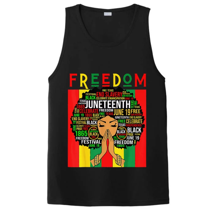 Melanin Black Magic Juneteenth Freedom  Mom Performance Tank