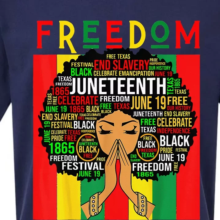 Melanin Black Magic Juneteenth Freedom  Mom Sueded Cloud Jersey T-Shirt