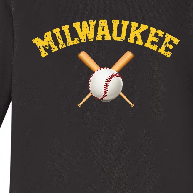 Milwaukee Baseball Baby Long Sleeve Bodysuit