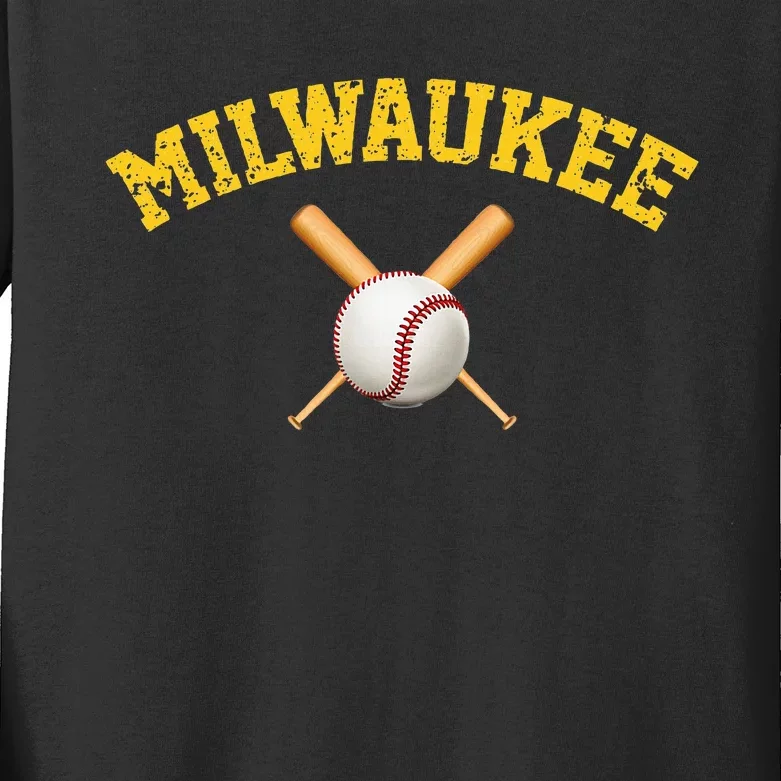 Milwaukee Baseball Kids Long Sleeve Shirt