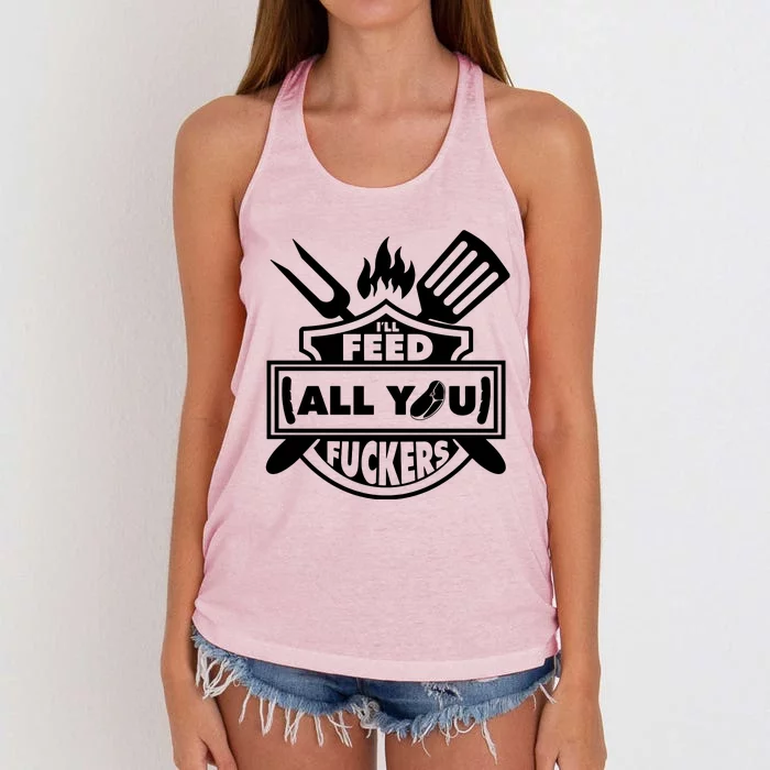 Master Bbq Women's Knotted Racerback Tank