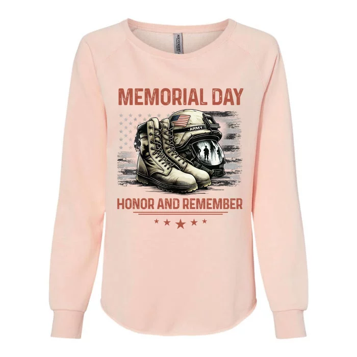 Military Boots Memorial Day Gifts Flag Womens California Wash Sweatshirt