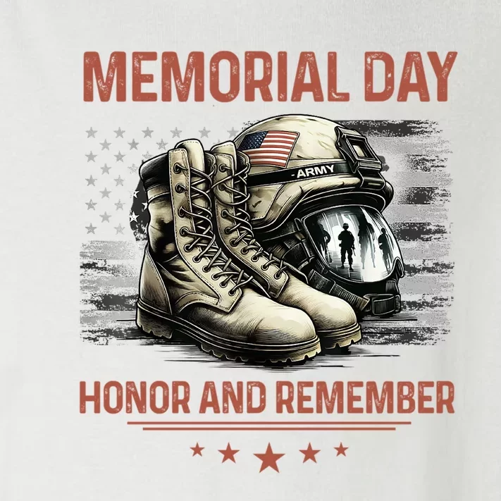 Military Boots Memorial Day Gifts Flag Toddler Long Sleeve Shirt