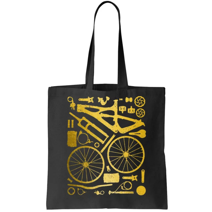 Mountain Bike Mtb Cycling Bicycle Parts Mountain Biker Tote Bag