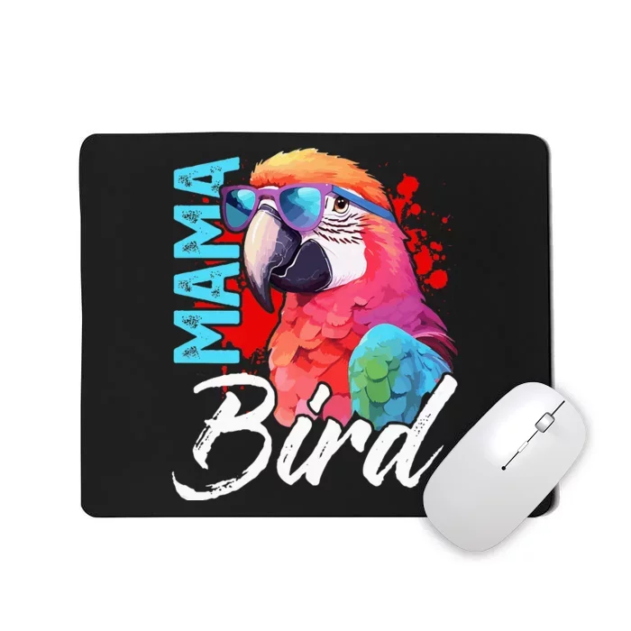 Mama Bird Macaw Mother Mama Red Green Macaw Mousepad