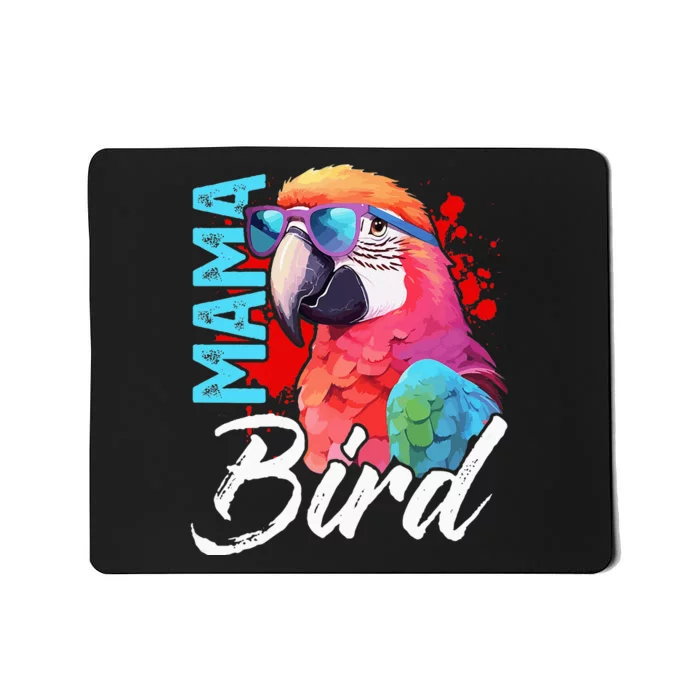 Mama Bird Macaw Mother Mama Red Green Macaw Mousepad