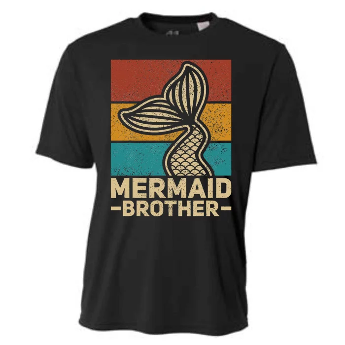 Mermaid Brother Mermaid Birthday Party Outfit Retro Mermaid Cooling Performance Crew T-Shirt