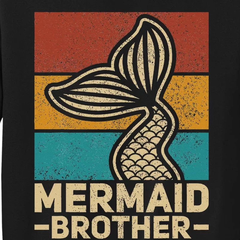 Mermaid Brother Mermaid Birthday Party Outfit Retro Mermaid Sweatshirt