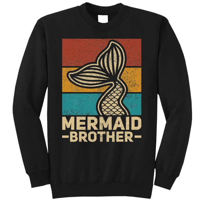 Mermaid Brother Mermaid Birthday Party Outfit Retro Mermaid Sweatshirt