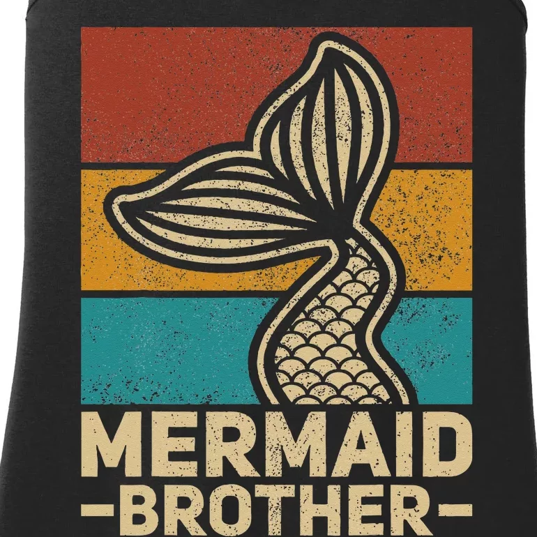 Mermaid Brother Mermaid Birthday Party Outfit Retro Mermaid Ladies Essential Tank