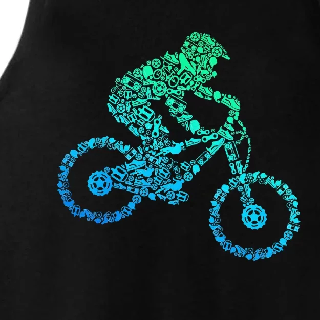 Mountain Bike MTB Downhill Biking Cycling Biker Ladies Tri-Blend Wicking Tank