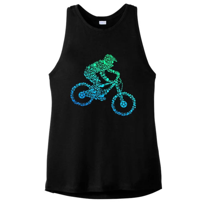 Mountain Bike MTB Downhill Biking Cycling Biker Ladies Tri-Blend Wicking Tank