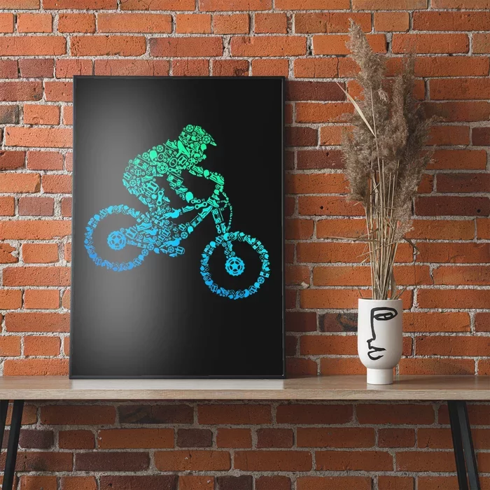 Mountain Bike MTB Downhill Biking Cycling Biker Poster