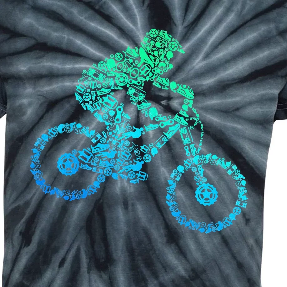 Mountain Bike MTB Downhill Biking Cycling Biker Kids Tie-Dye T-Shirt