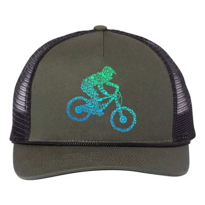 Mountain Bike MTB Downhill Biking Cycling Biker Retro Rope Trucker Hat Cap