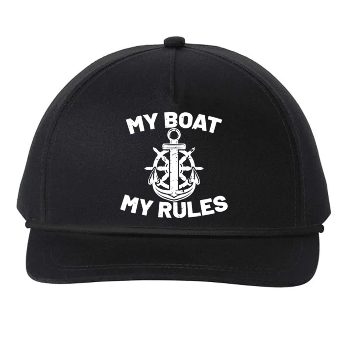 My Boat My Rules - Funny Captain Cruise Gift Snapback Five-Panel Rope Hat