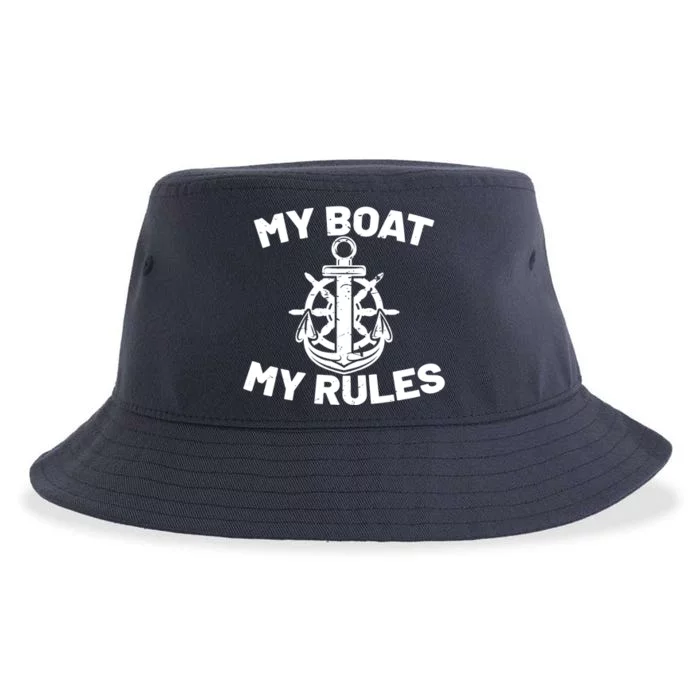 My Boat My Rules - Funny Captain Cruise Gift Sustainable Bucket Hat