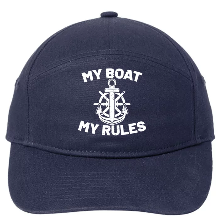 My Boat My Rules - Funny Captain Cruise Gift 7-Panel Snapback Hat