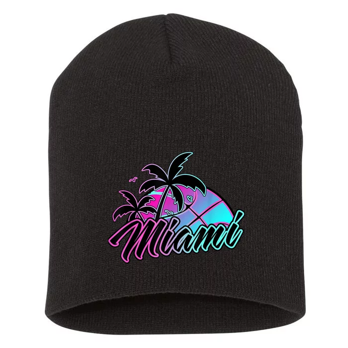 Miami Basketball Merch Gift Short Acrylic Beanie