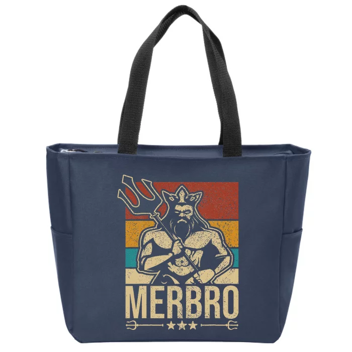 Merbro Brother Mermaid Bro Birthday Costume Tee Party Outfit Zip Tote Bag