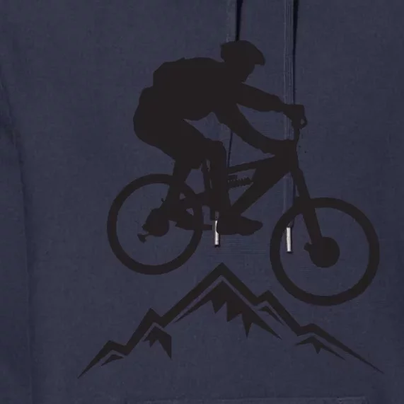 Mountain Biking Mountains Terrain MTB Biker Graphic Premium Hoodie