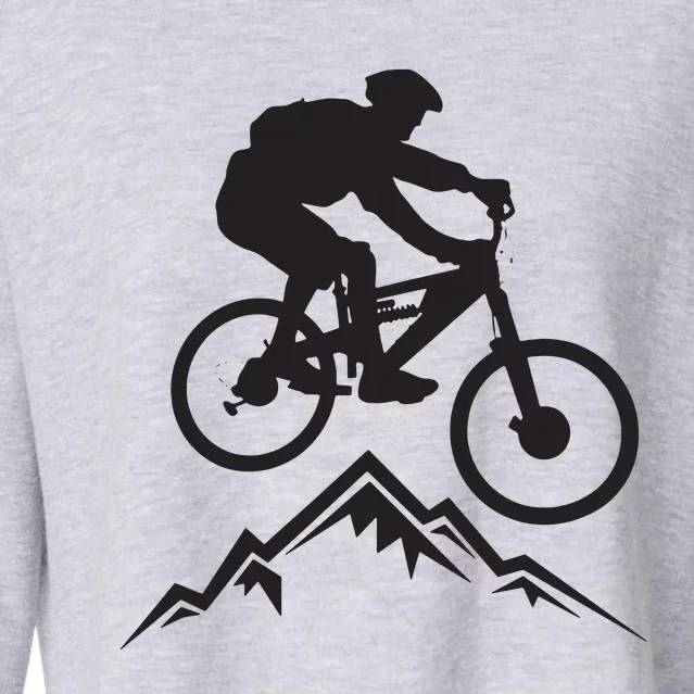 Mountain Biking Mountains Terrain MTB Biker Graphic Cropped Pullover Crew